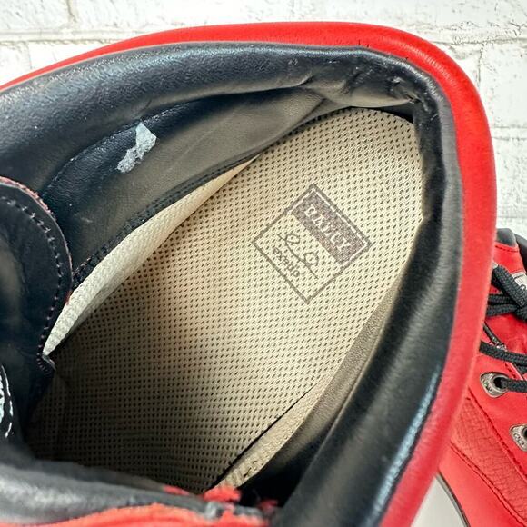 BALLY Exedo Boots St. James Vintage Lace Up Ankle Leather Red 8 - Picture 12 of 13